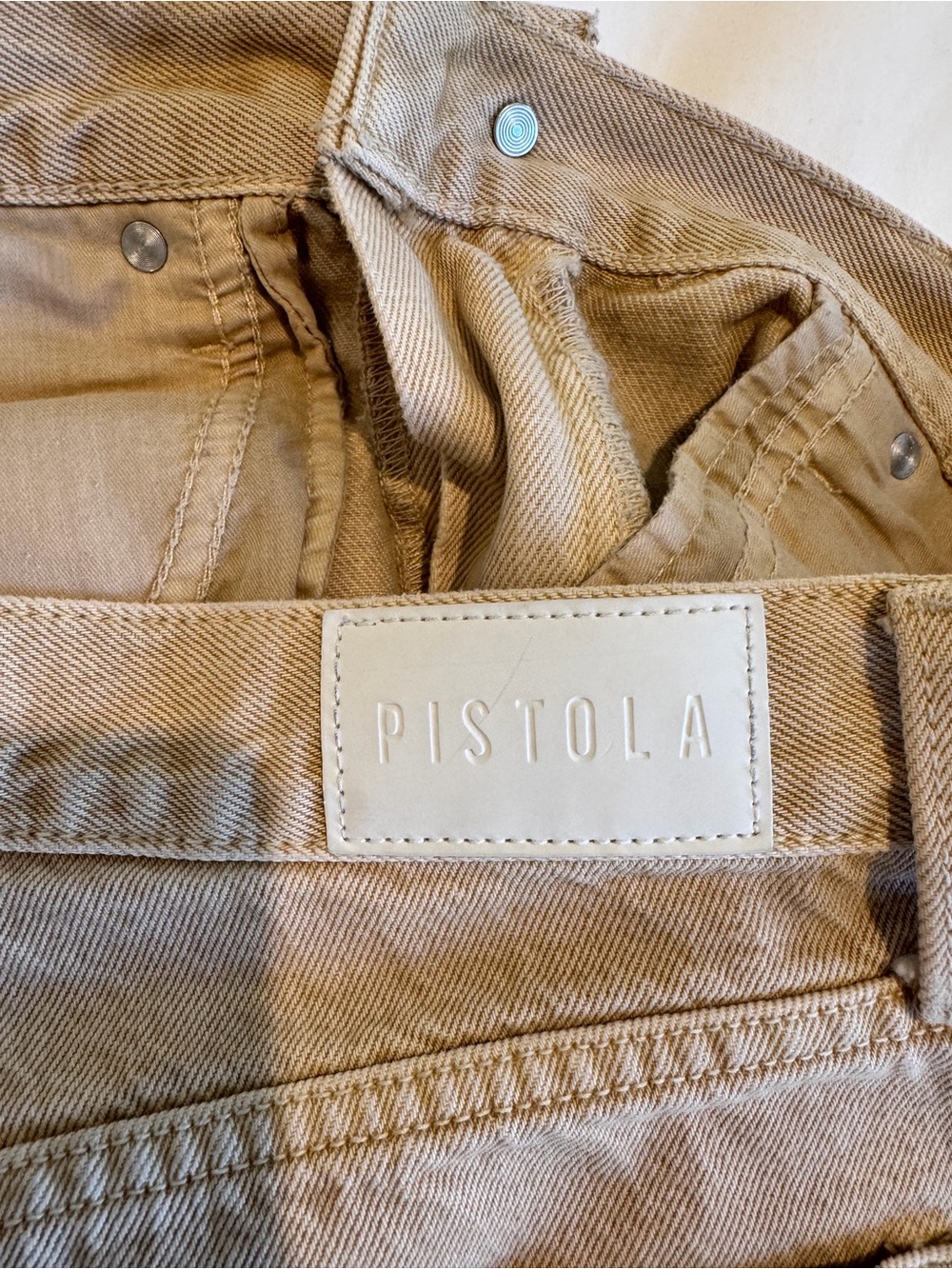 pistola Straight Leg Jeans in Light Olive - Picture 7 of 14